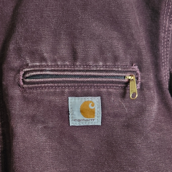 Carhartt Y2K Purple Brown Heavy Hooded Chore Utility Coat RN 14806 Size Small - Picture 3 of 14